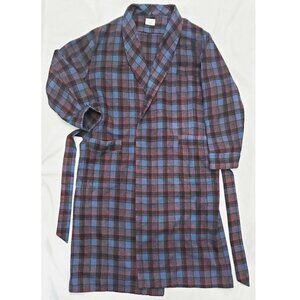 Vintage Towncraft Penneys Men's 60s Plaid Wool Robe House Coat Japan XL